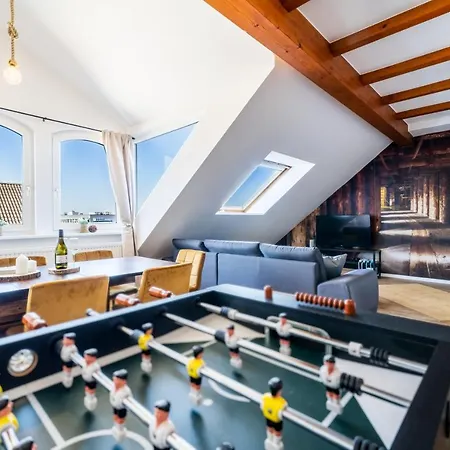 Apartament Stylisches Penthouse Zentral Tischfussball 100m2 Wii Hanower